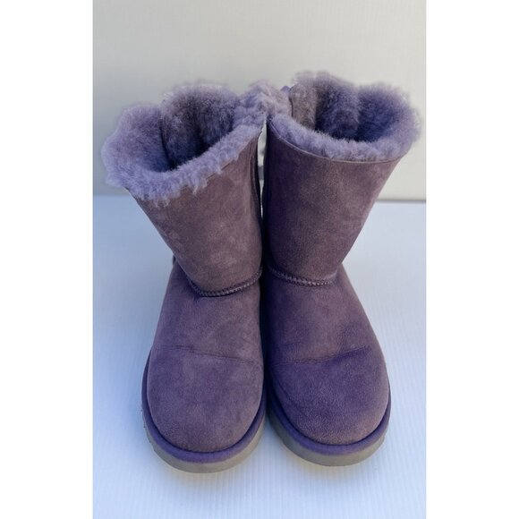 UGG Bailey Bow II Women’s Boots Size 6 Purple Suede Shearling Winter 1016225 - Picture 13 of 14